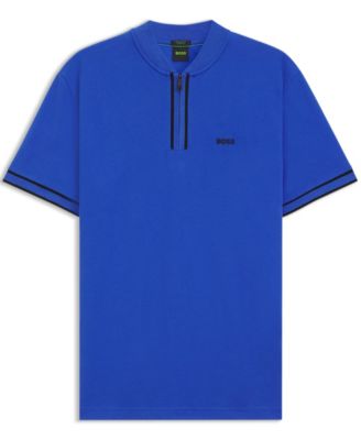 Men's Cotton-Pique Zip-Neck Polo