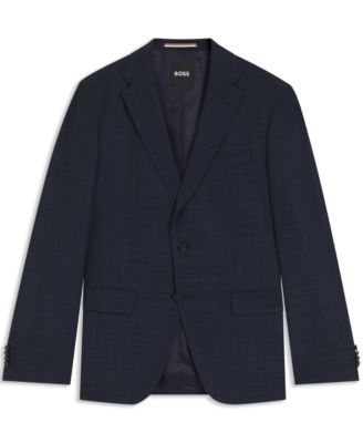 Men's Checked Virgin Wool Slim-Fit Blazer