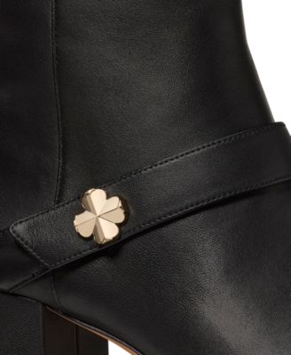 Women's Spade Flower Block Heel Ankle Booties