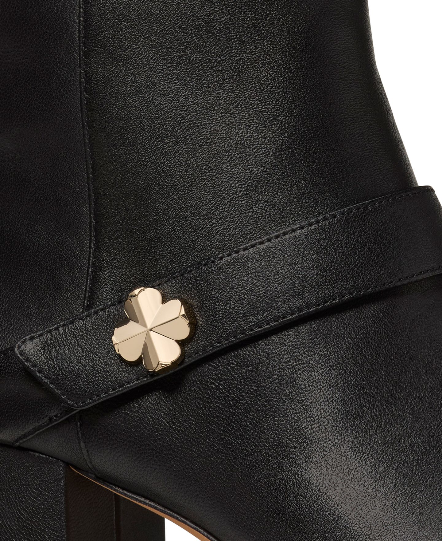 Женские ботинки Kate Spade New York Spade Flower Block Heel Ankle Booties, цвет: Чёрный кожаный — фото 7