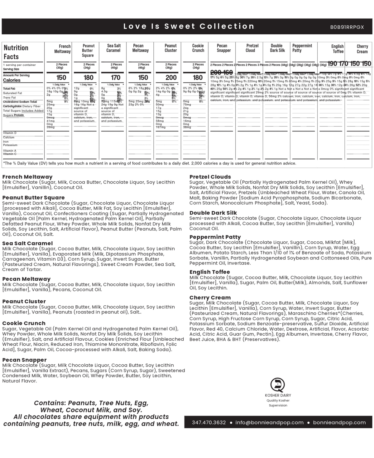 Bonnie & Pop Christmas Chocolate Gift Tin, 28 Pieces