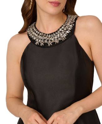 Women's Beaded Mikado Midi Dress