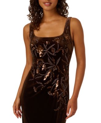 Women's Velvet Beaded Long Dress