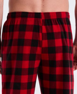 Men's Fleece Buffalo Plaid Print Sleep Pants