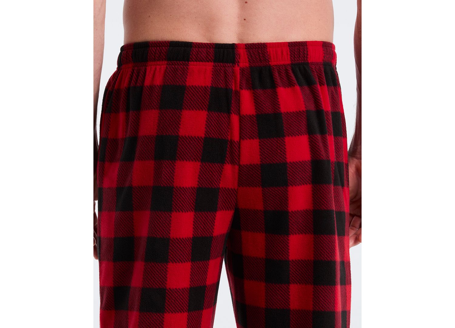 Men's Fleece Buffalo Plaid Print Sleep Pants