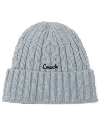 Women's Embroidered Cable-Knit Beanie Hat