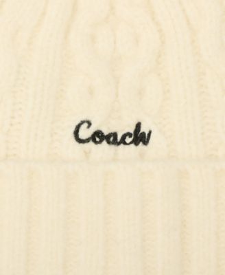 Women's Embroidered Cable-Knit Beanie Hat