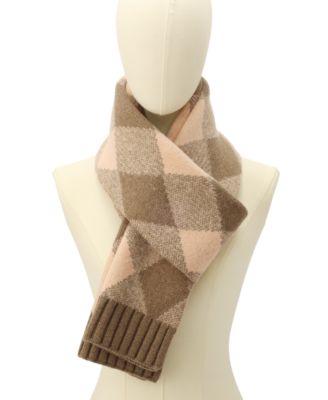 Women's Argyle Knit Muffler Scarf