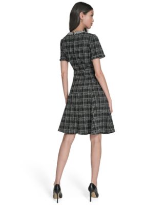 Women's Crewneck Tweed Dress