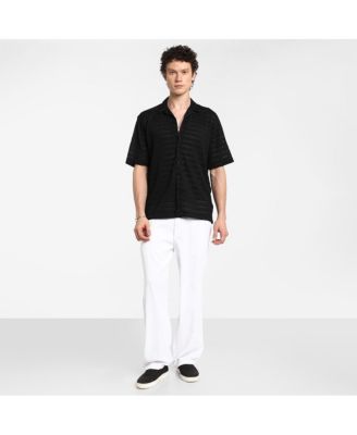 Men's Midnight Black Marquise-Knit Shirt
