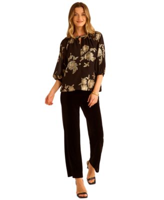 Women's Printed Puff Sleeve Top