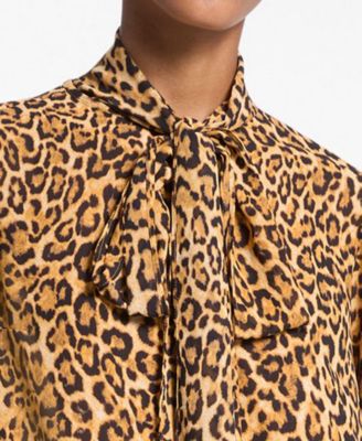 MICHAEL Women's Cheetah Print High-Neck Mini Dress