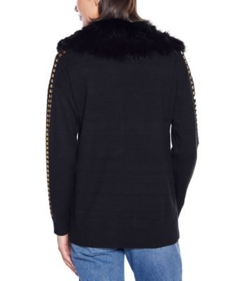 Women's Black Label  Embellished Collar Cardigan Sweater