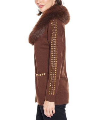 Women's Black Label  Embellished Collar Cardigan Sweater