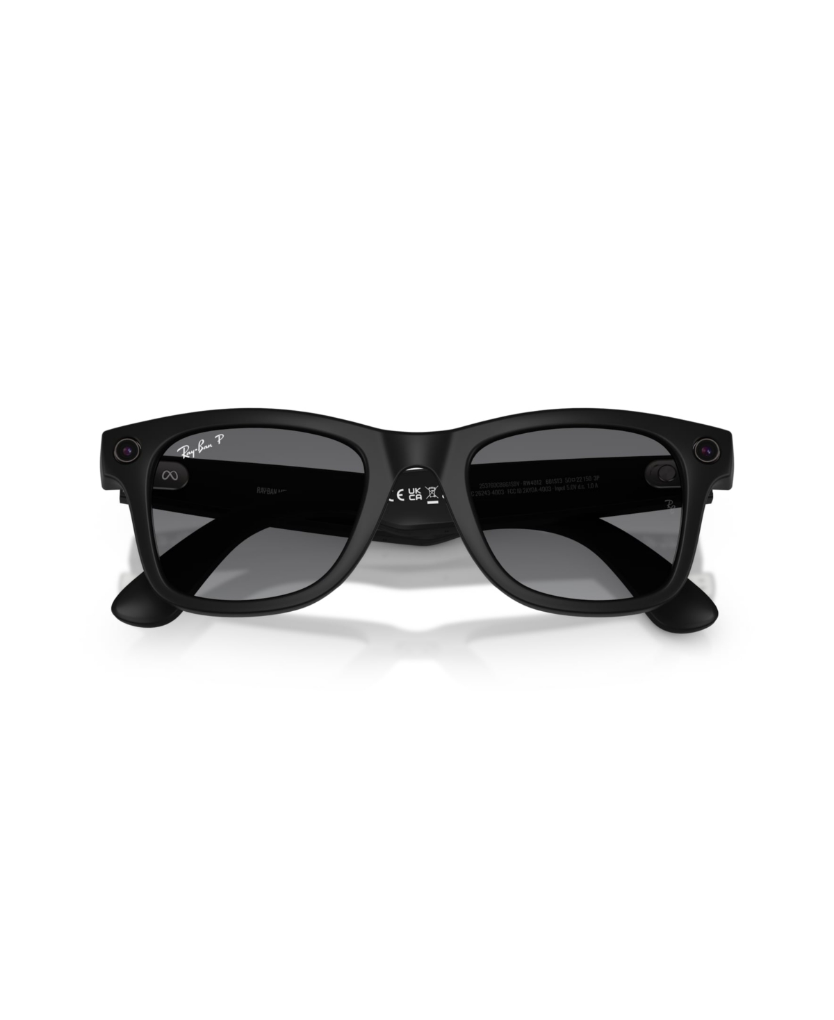Ray Ban Unisex Ai Meta Gen2 Polarized Wayfarer Sunglasses, Rw4012 In Black