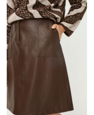 Women's Faux Croc A-Line Skirt