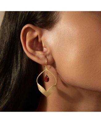 Infinite Possibilities Garnet Lotus Earrings