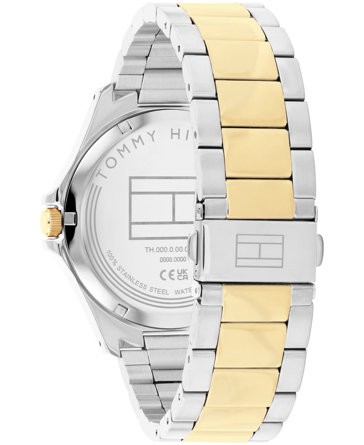 Tommy Hilfiger Men's Quartz Two Tone Stainless Steel Bracelet Watch, 42mm In Gold