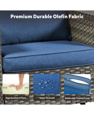 U-Frame 2-Piece Swivel Glider Wicker Outdoor Rocking Chair with Olefin Cushions