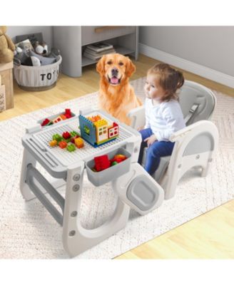 Convertible Baby Tall Chair 2-Tier Food Tray Feeding Chair for 18+ Month Olds