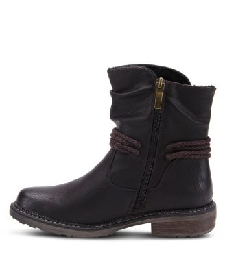 Kathie Water-Resistant Mid Boots with Faux Fur Lining and Gusset Zipper