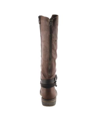 Mangie Tall  Boot with Extended Calf Zipper and Shock-Absorbing Sole