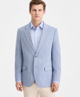 Men's Modern-Fit Herringbone Cotton & Linen Blazer