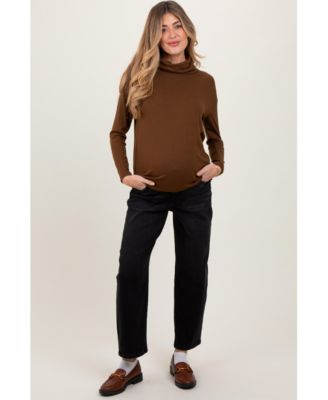 Maternity Black Cropped Wide Leg Jeans