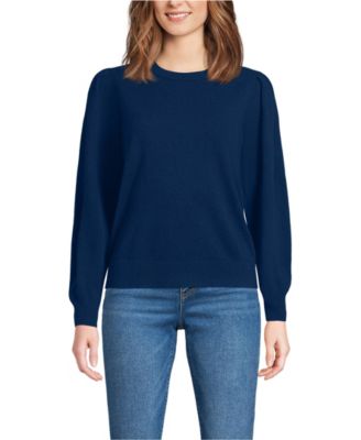 Women's Cashmere Puff Sleeve Crew Neck Sweater
