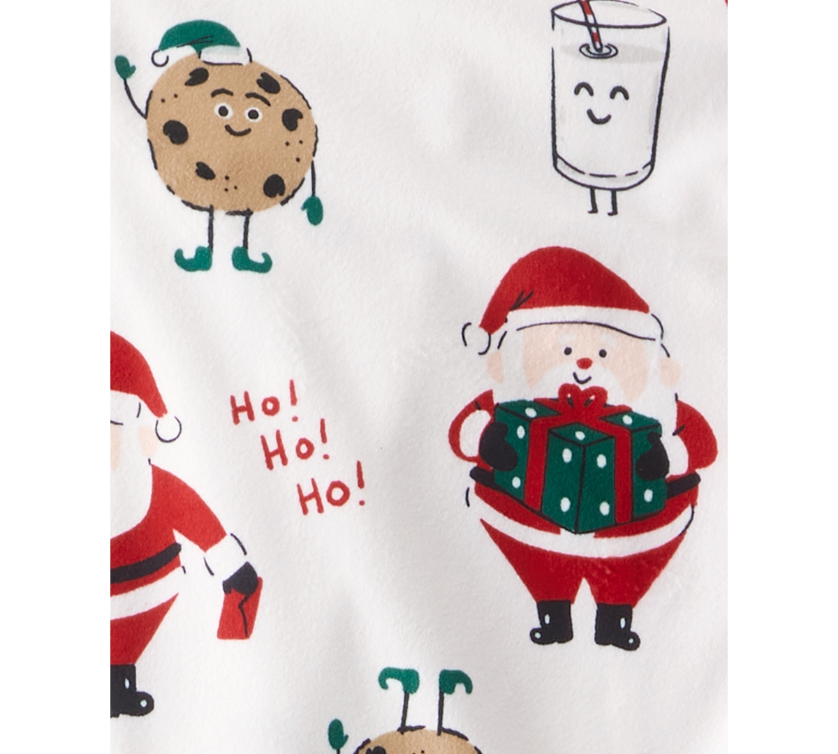 Carter's Adult Men Or Women 2-piece Christmas Santa Claus Print Pajama Set In White