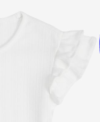 Little & Big Girls Ruffled-Sleeve Pointelle Top, Macy's Exclusive