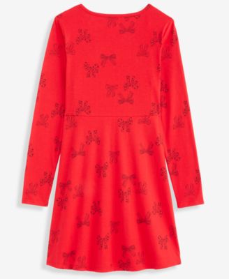 Girls' 5-20 Bow Print Dress, Macy's Exclusive