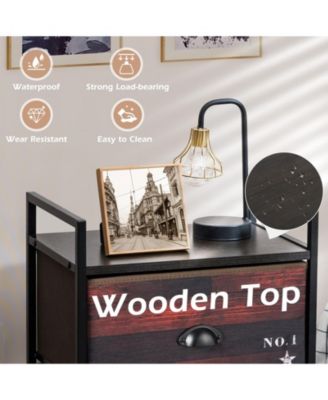 Industrial 4 Fabric Drawers Storage Dresser