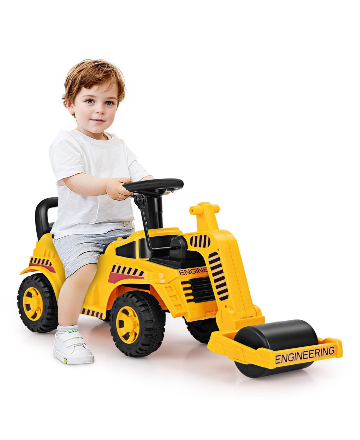 Детская игрушка Mecale Toddler Ride-On with Adjustable Roller, Under-Seat Storage & Anti-Tip Design, Ages 19-36 Months, цвет: Жёлтый — фото 1