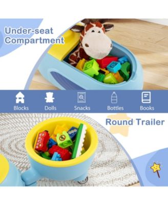 Toddler Ride on Toy with Trailer and Light Music