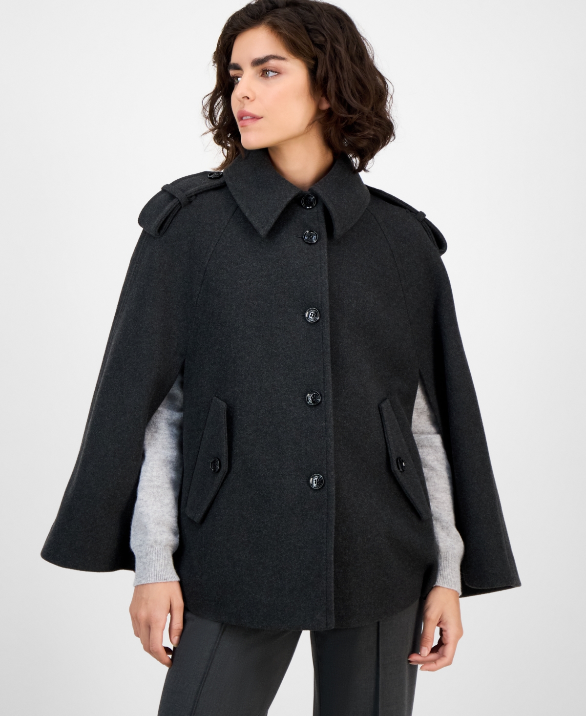 Anne Klein Women's Short Cape Coat