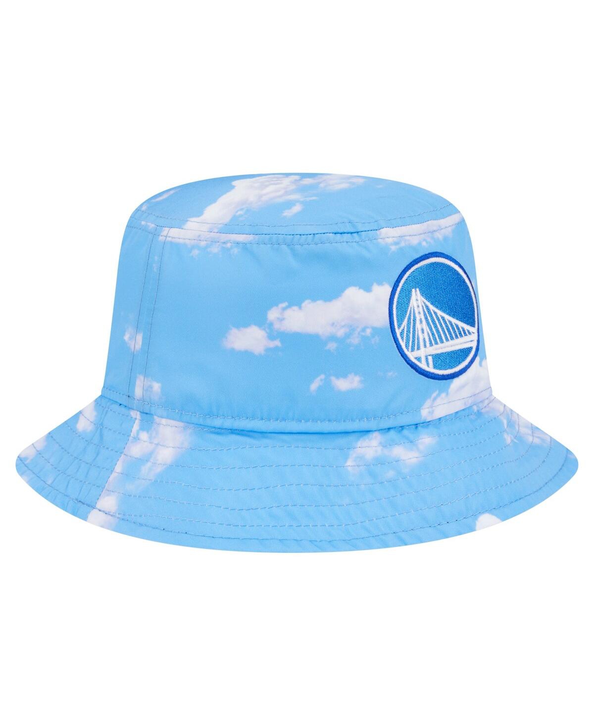 New Era Men's Black/light Blue Golden State Warriors Summer Sun And Storm Reversible Bucket Hat In Blue