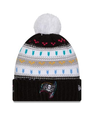 New Era - Women's Black Tampa Bay Buccaneers 2025 NFL Crucial Catch Cuffed Knit with Pom Hat