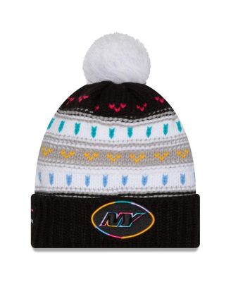 New Era - Women's Black New York Jets 2025 NFL Crucial Catch Cuffed Knit with Pom Hat