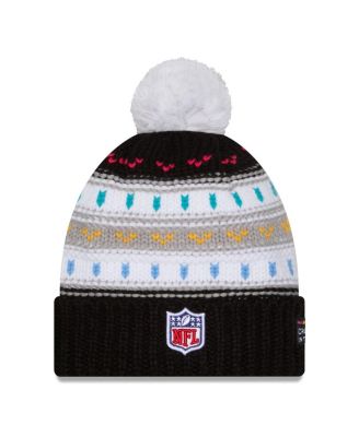 Women's Black Los Angeles Rams 2025 NFL Crucial Catch Cuffed Knit with Pom Hat