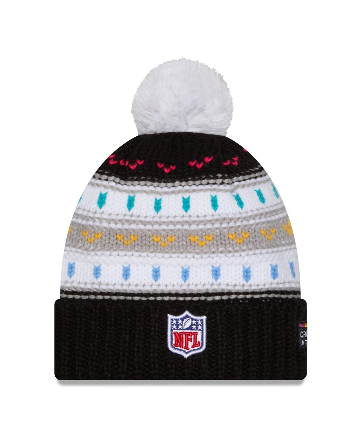 New Era Women's Black Los Angeles Rams 2025 Nfl Crucial Catch Cuffed Knit With Pom Hat In Black