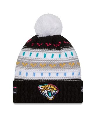 New Era - Women's Black Jacksonville Jaguars 2025 NFL Crucial Catch Cuffed Knit with Pom Hat