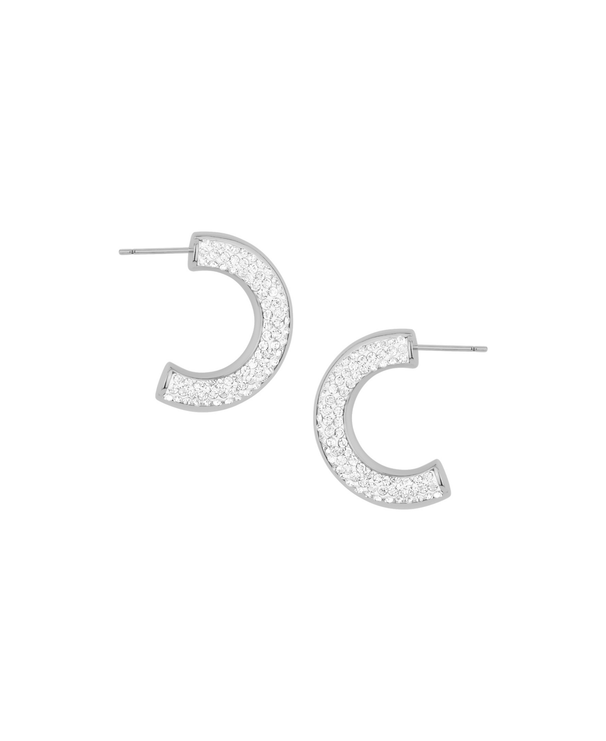And Now This Crystal Stones Hoop Earrings In Metallic