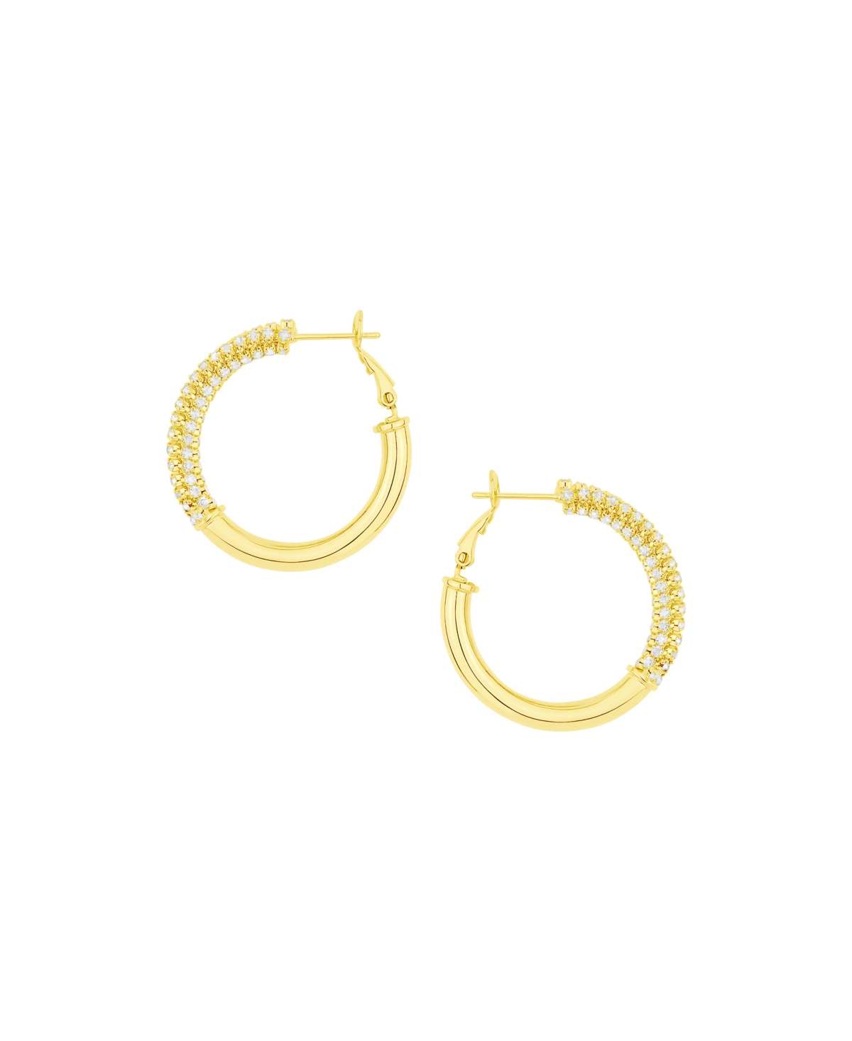 And Now This Crystal Stones Hoop Earrings In Gold
