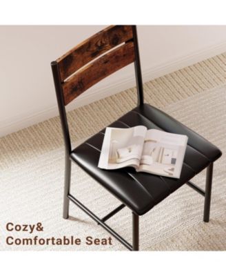 4 PC Wood high backrests and thick padded seats Dining Table Set