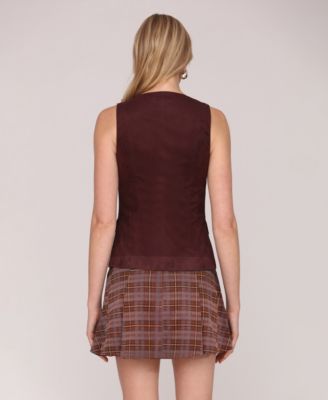 Women's Faux Suede Sleeveless Top