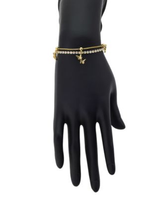 Cubic Zirconia Butterfly Charm Bolo Bracelet