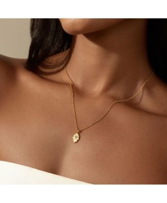 Protective Hand White Topaz Hamsa Necklace