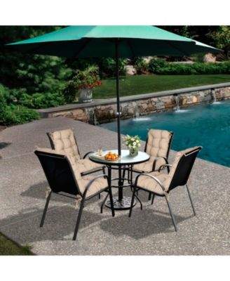 Outdoor Tufted Water & Fade-Resistant Patio Chair Back Cushions with Ties, Set of 2, 42" x 20" x 5"