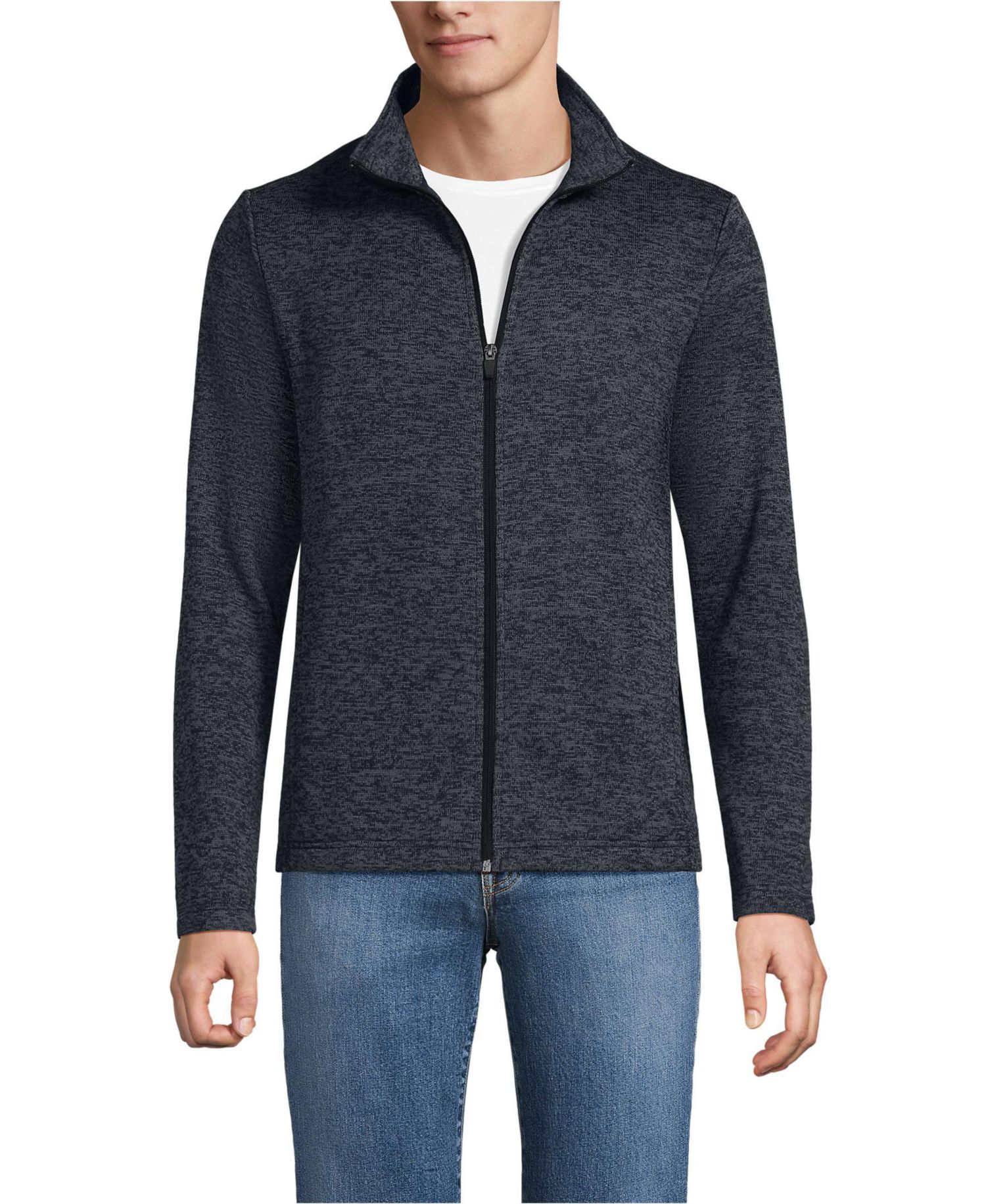 Men's Sweater Fleece Zip Front Jacket